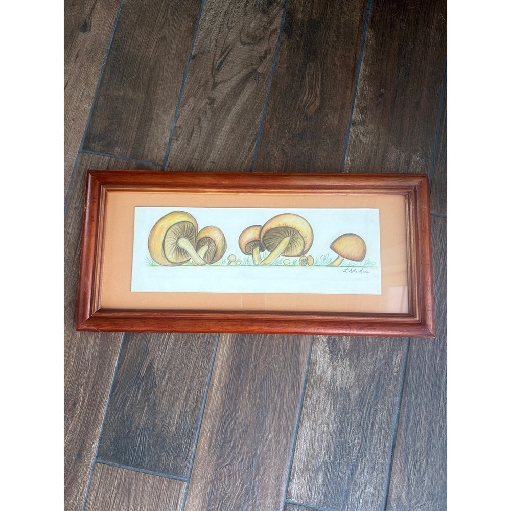 Original Louise Della Rocca Watercolor Art, Mushrooms I